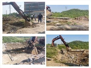 قلع و قمع يک مورد بناي غير مجاز در اراضي کشاورزي بيشه شمالي شهرستان بابل