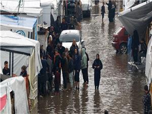 Tents flood, families seek shelter as Storm Byron bears down on Gaza