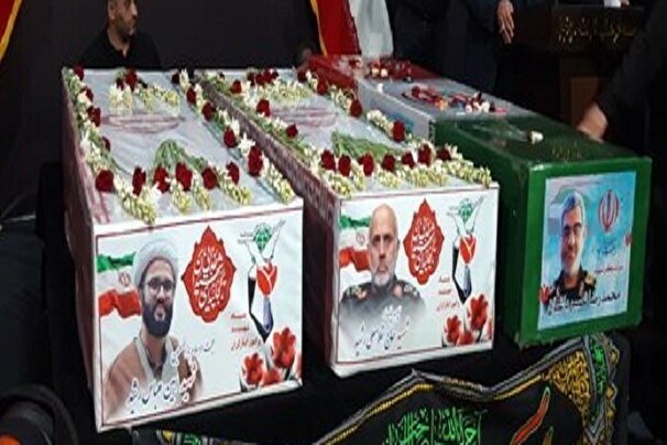 تشییع سپهبد شهید غلامعلی رشید، فرزندش و سردار نصیر باغبان