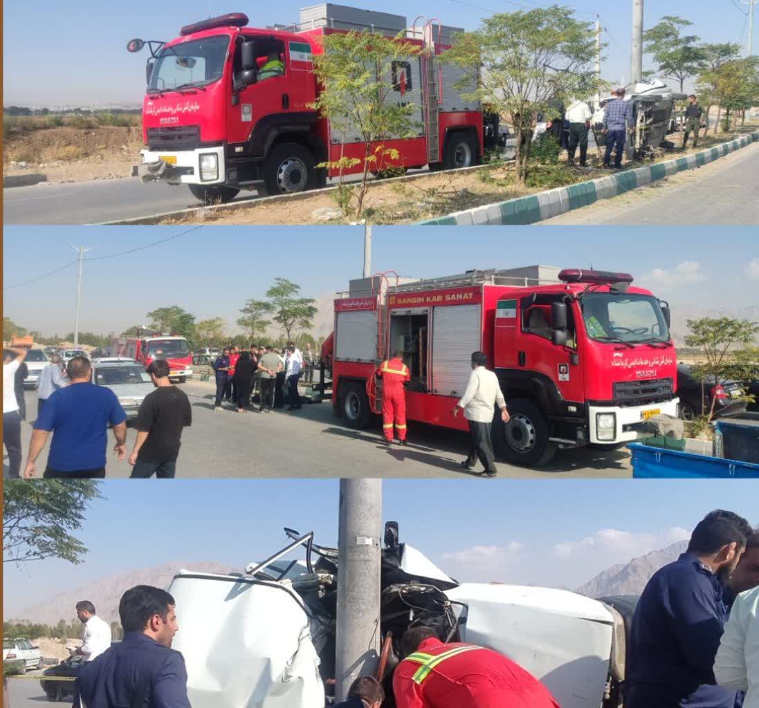 انحراف خودرو پرايددر بزرگراه شهيد سرابيان کرمانشاه4 فوتي ومصدوم برجاي گذاشت