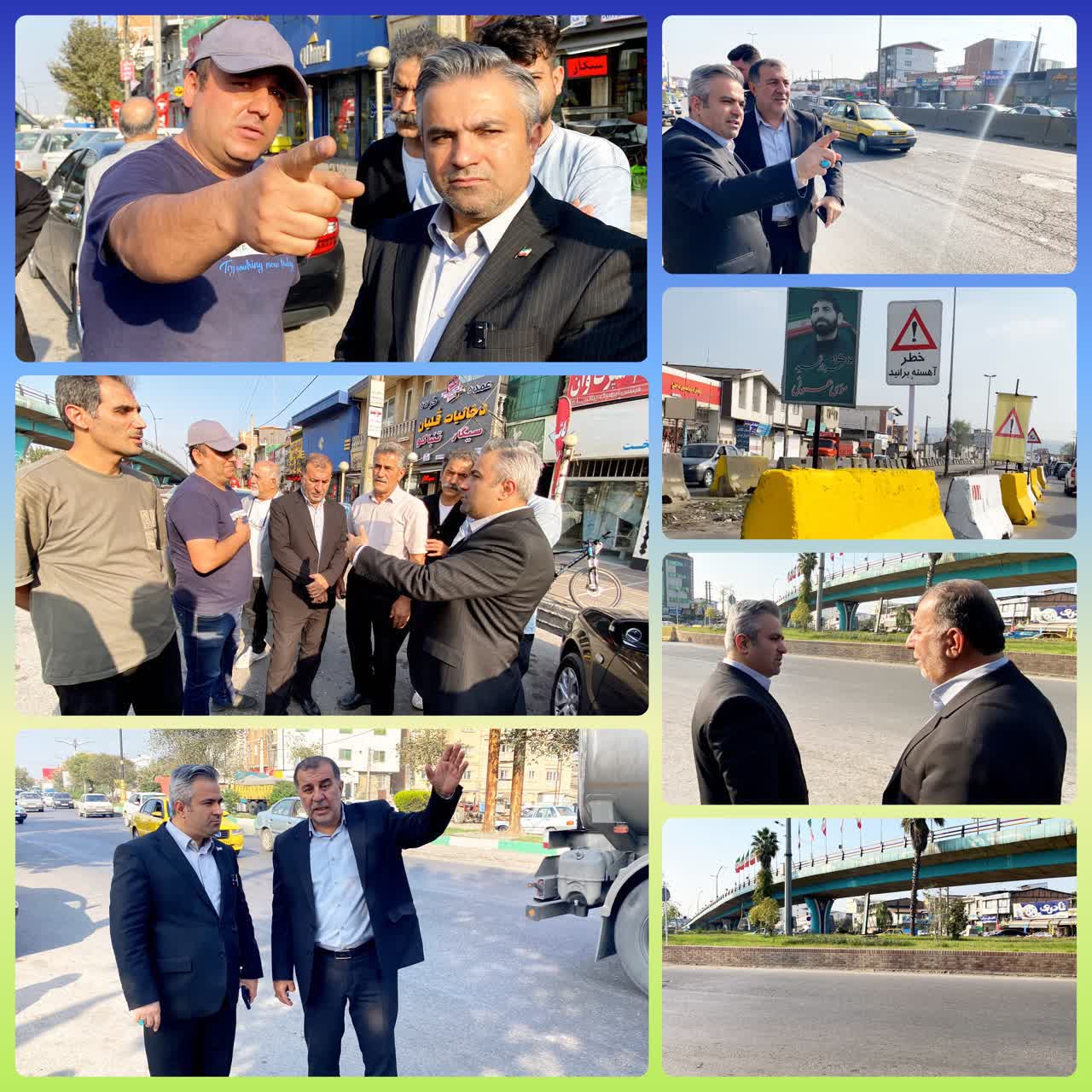 بررسي ميداني فرماندار قائم‌شهر از وضعيت ترافيک و نقاط پرخطر شهر