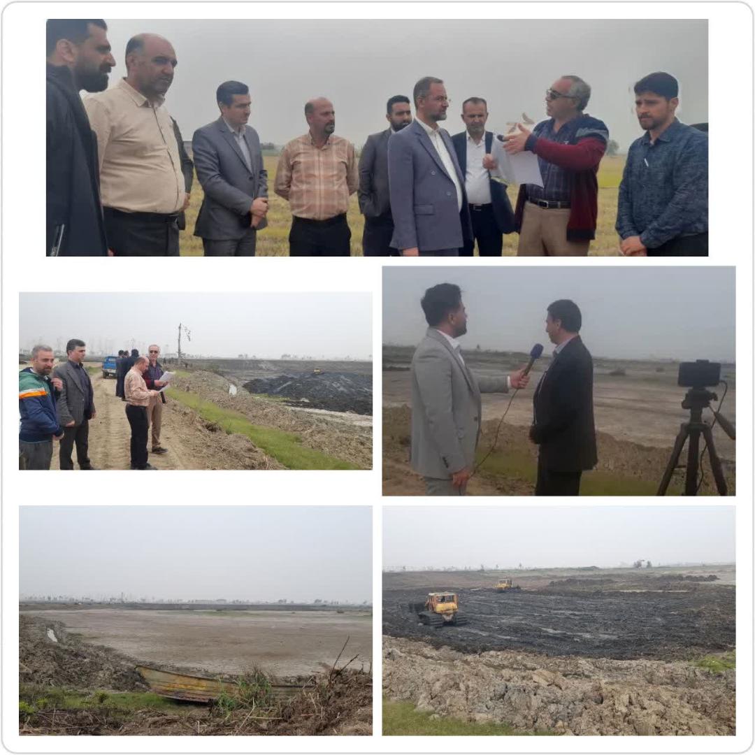 بازديد نماينده مجلس از پروژه مرمت آببندان پايين بيشه سر بابل؛ 60 هکتار اراضي کشاورزي زير پوشش مي‌رود