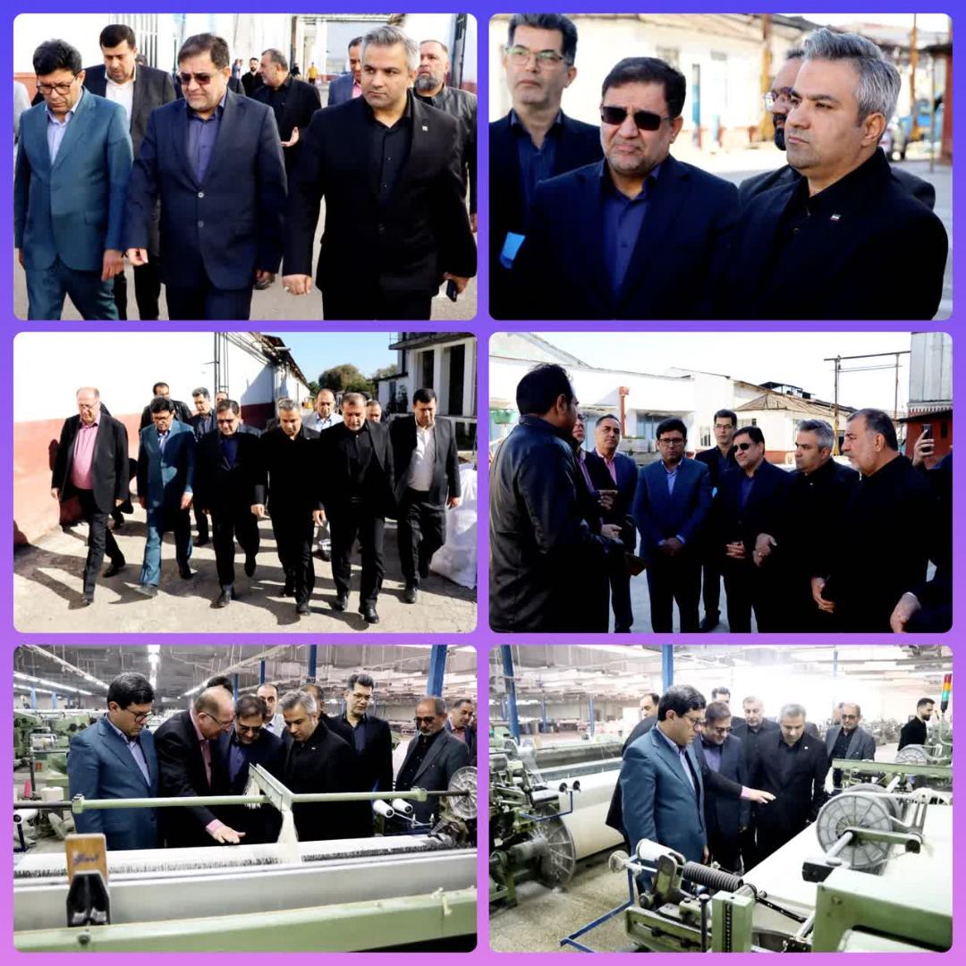 بازديد معاون وزير صمت و رئيس هيئت حمايت از صنايع و فرماندار قائم‌شهر از نساجي شماره 1