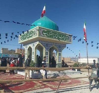 تشييع و تدفين پيکر مطهر شهيد گمنام در شهر گرماب شهرستان فيروزه