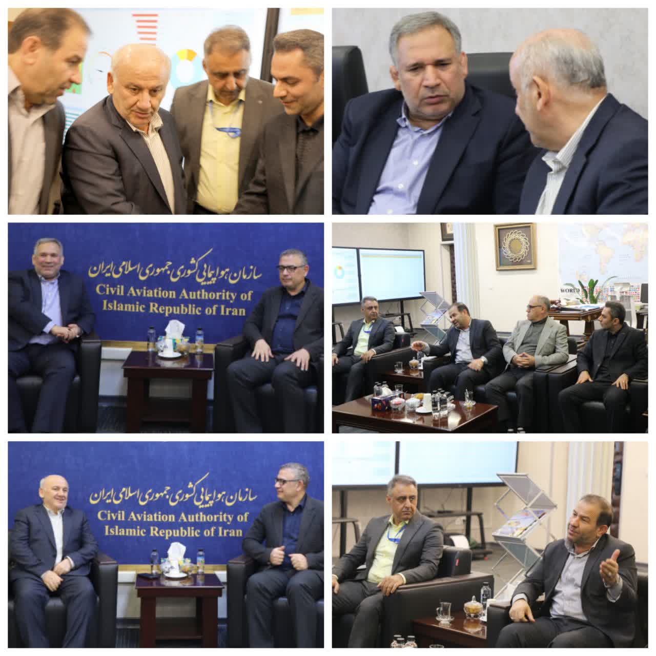 نشست استاندار مازندران با رئيس سازمان هواپيمايي کشوري با موضوع توسعه شبکه پروازي استان مارندران