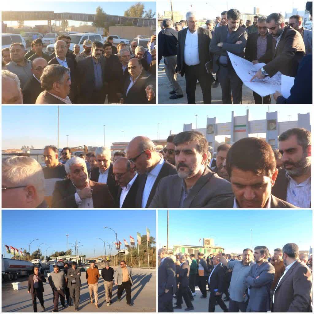 معاون وزير راه و شهرسازي و رييس سازمان راهداري وحمل‌ونقل جاده‌اي از پايانه مرزي پرويزخان بازديد کرد