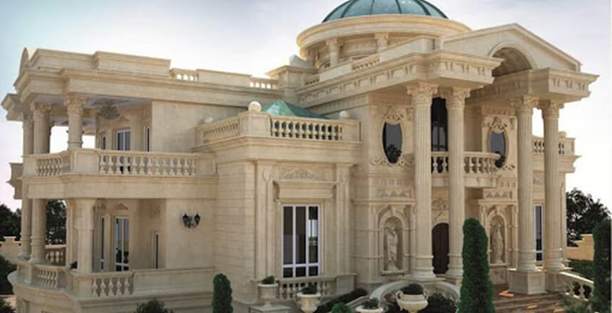 کاربرد سنگ تراورتن در نمای رومی