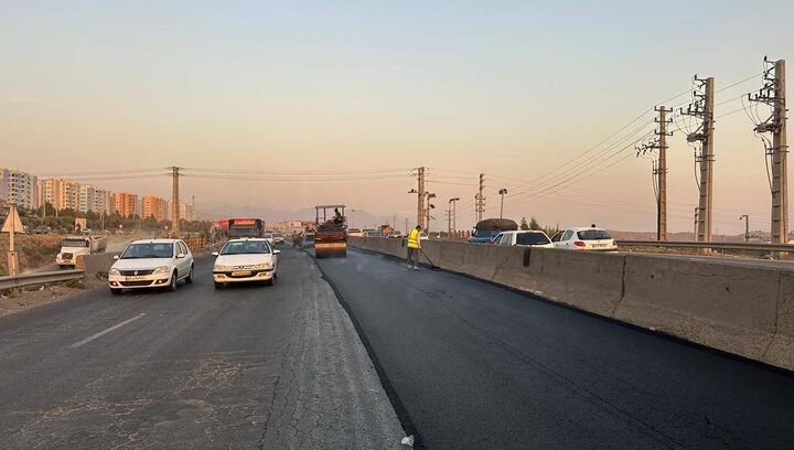 پيشرفت 30 درصدي عمليات لکه‌گيري و روکش آسفالت محور تهران–رودهن