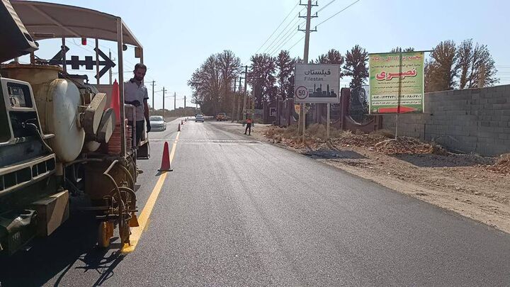 اجراي 500 کيلومتر خط کشي گرم در محور پر تردد شرق استان تهران