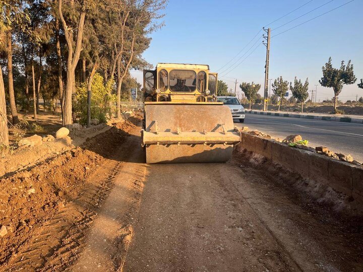 پيشرفت 50 درصدي عمليات عمراني ورودي شهرک گلريز