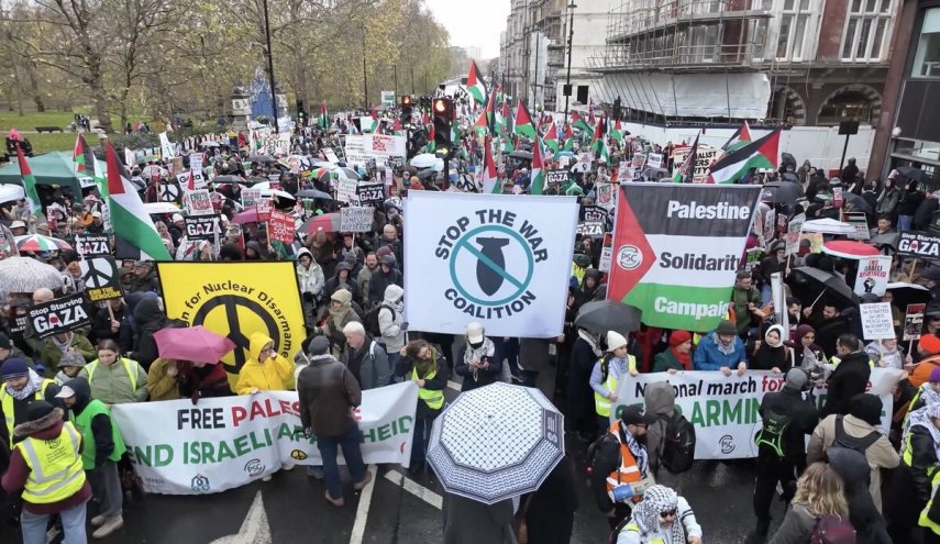 لندن بار ديگر صحنه تظاهرات ضد اسرائيلي شد