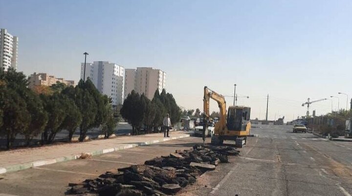 اجراي عمليات اصلاح هندسي و ساماندهي ترافيکي در محدوده پايانه وردآورد